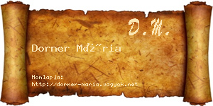 Dorner Mária névjegykártya