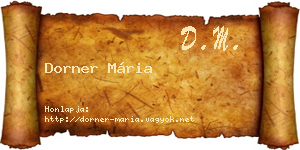 Dorner Mária névjegykártya